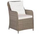 vidaXL Outdoor Chairs with Cushions 2 pcs Poly Rattan Brown