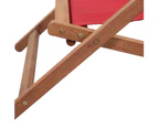 vidaXL Folding Beach Chair Fabric and Wooden Frame Red