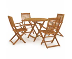 5 Piece Folding Outdoor Dining Set Solid Acacia Wood