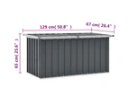 vidaXL Garden Storage Box Grey 129x67x65 cm