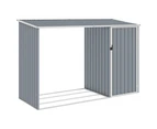 vidaXL Garden Firewood Shed Grey 245x98x159 cm Galvanised Steel