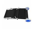 vidaXL Folding Sun Lounger with Canopy and Wheels Steel Black