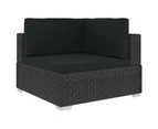 vidaXL 8 Piece Garden Lounge Set with Cushions Poly Rattan Black