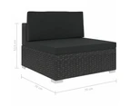 vidaXL 8 Piece Garden Lounge Set with Cushions Poly Rattan Black