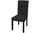 vidaXL 6 pcs Black Straight Stretchable Chair Cover