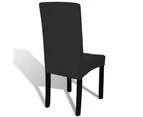 vidaXL 6 pcs Black Straight Stretchable Chair Cover