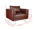 vidaXL Cube Armchair with Chrome Feet Brown Faux Leather