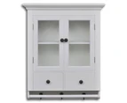 vidaXL Wooden Kitchen Wall Cabinet with Glass Door White