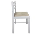 vidaXL Dining Chairs 4 pcs White Solid Rubber Wood and Velvet