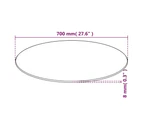 vidaXL Table Top Tempered Glass Round 700 mm