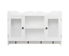 vidaXL Wall Cabinet Display Shelf Book/DVD/Glass Storage White MDF