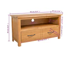 TV Cabinet 90x35x48 cm Solid Oak Wood