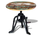 vidaXL Side Table Solid Reclaimed Wood Cast Iron 60x(42-63) cm
