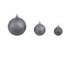 vidaXL 100 Piece Christmas Ball Set 3/4/6 cm White/Grey