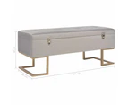 Bench with Storage Compartment 105 cm Grey Velvet