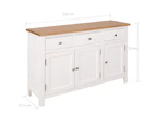 vidaXL Sideboard 110x33.5x70 cm Solid Oak Wood