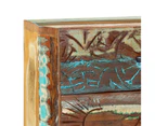vidaXL Hand Carved Bedside Cabinet 40x30x50 cm Solid Reclaimed Wood