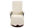 vidaXL Swivel TV Armchair Cream Faux Leather