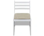 vidaXL Dining Chairs 6 pcs White Solid Wood and Velvet