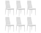 vidaXL Dining Chairs 6 pcs White Faux Leather