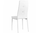 vidaXL Dining Chairs 6 pcs White Faux Leather