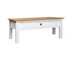 vidaXL Coffee Table White 100x60x45 cm Solid Pine Wood Panama Range