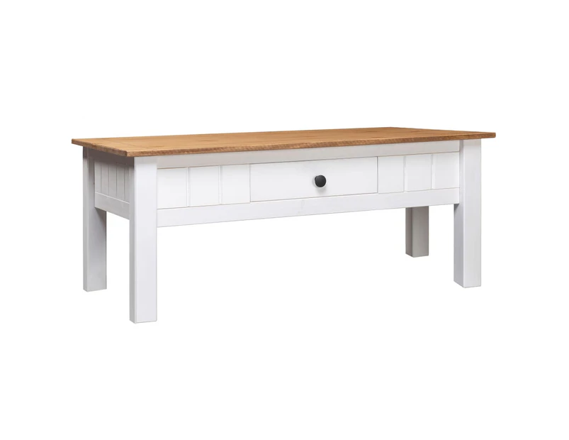 vidaXL Coffee Table White 100x60x45 cm Solid Pine Wood Panama Range