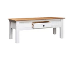 vidaXL Coffee Table White 100x60x45 cm Solid Pine Wood Panama Range