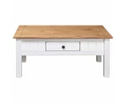 vidaXL Coffee Table White 100x60x45 cm Solid Pine Wood Panama Range