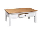 vidaXL Coffee Table White 100x60x45 cm Solid Pine Wood Panama Range