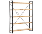 vidaXL 5-Tier Bookcase 140x30x180 cm Solid Mango Wood