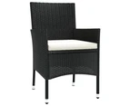 Garden Chairs with Cushions 4 pcs Poly Rattan Black