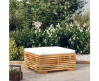 vidaXL Garden Footrest with Cream Cushion Solid Wood Teak