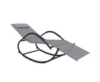 vidaXL Rocking Sun Loungers 2 pcs Grey Steel and Textilene