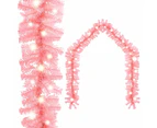 Christmas Garland with LED Lights 20 m Pink