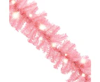 Christmas Garland with LED Lights 20 m Pink