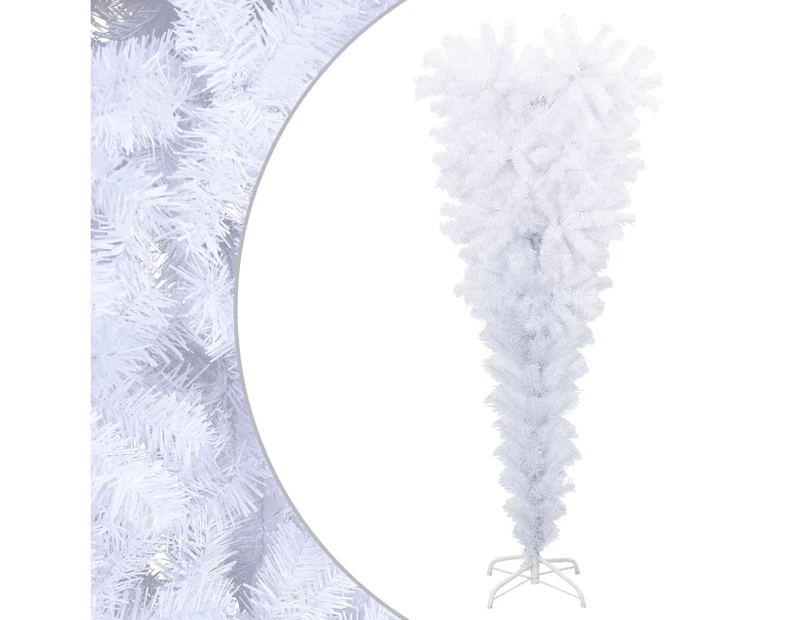 Upside-down Artificial Christmas Tree with Stand White 150 cm