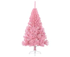 vidaXL Artificial Half Christmas Tree with Stand Pink 120 cm PVC