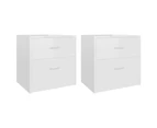 vidaXL Bedside Cabinets 2 pcs High Gloss White 40x30x40 cm Engineered Wood