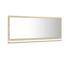 vidaXL Bathroom Mirror White and Sonoma Oak 90x10.5x37 cm Engineered Wood
