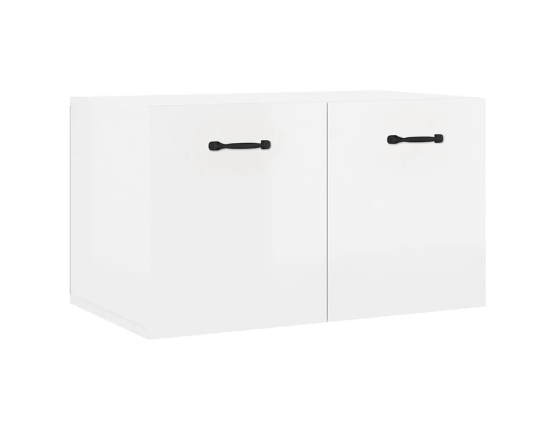 vidaXL Wall Cabinet High Gloss White 60x 36.5x35 cm Engineered Wood