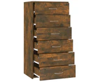 Sideboard with 6 Drawers Smoked Oak 50x34x96 cm Engineered Wood