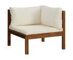 vidaXL 4 Piece Garden Lounge Set with Cream Cushion Solid Acacia Wood