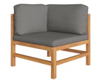 vidaXL 10 Piece Garden Lounge Set with Grey Cushions Solid Teak Wood