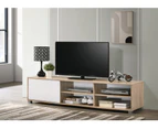 Kodu Avery Entertainment Unit TV Cabinet Lowline TV Stand 180cm 1 door woodgrain and white