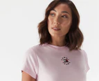Tommy Jeans Women's Baby Crop Tiny Tommy 2 Tee / T-Shirt / Tshirt - Milk Berry