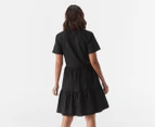 Tommy Hilfiger Women's Cotton Voile Short Sleeve Dress - Dark Sable