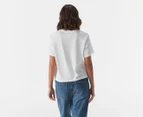 Tommy Jeans Women's Linear Logo Tee / T-Shirt / Tshirt - Fresh White