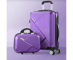 Mazam 2PCS Luggage Suitcase Trolley Set Travel TSA Lock Storage Hard Case Purple