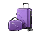 Mazam 2PCS Luggage Suitcase Trolley Set Travel TSA Lock Storage Hard Case Purple